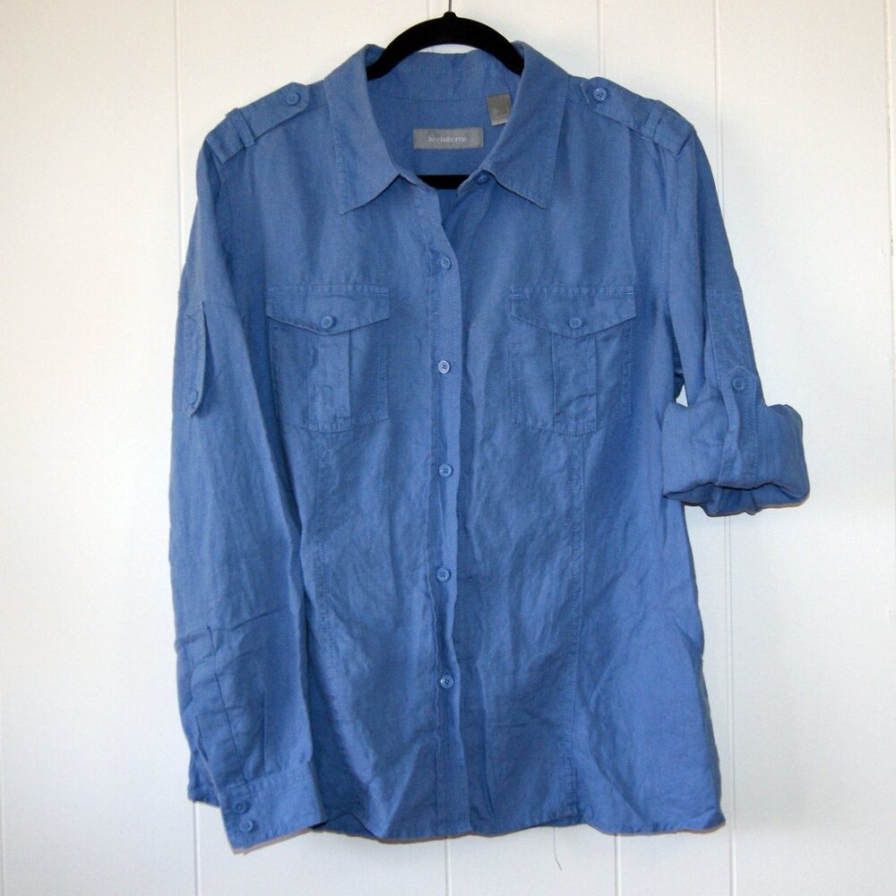 Liz Claiborne || Women's Blue Button Down || Size L